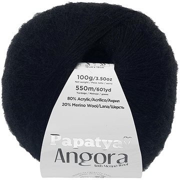 

Bellatex Angora Merino Papatya 100g, 2000 černá