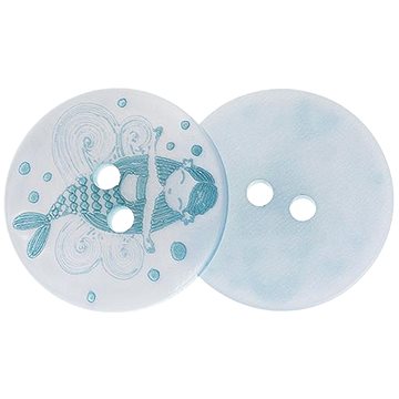 

Knoflíky Žirovnice Knoflík 1,8 cm mořská panna světle modrá, 348892, sada 6 ks