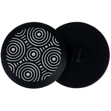

Knoflíky Žirovnice Knoflík 3 cm černý s bílým ornamentem, 366672, sada 3ks