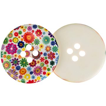 

Knoflíky Žirovnice Knoflík 5cm kytičky barevné, 336331C2, sada 2 ks