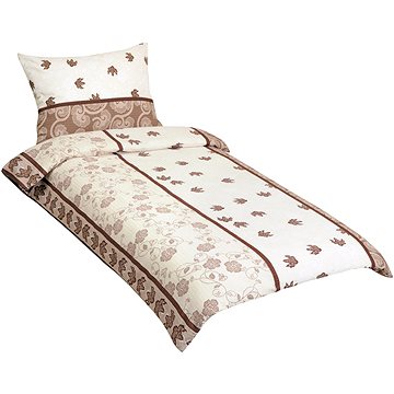 

BELLATEX krepové povlečení 80/310, hnědý list, 140 × 200, 70 × 90
