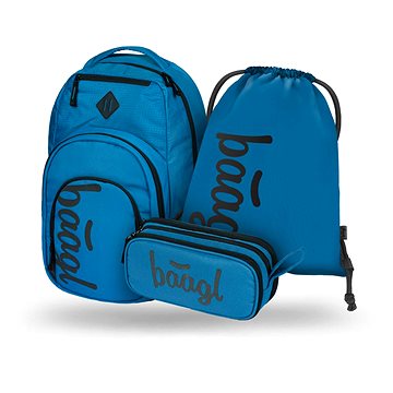 BAAGL 3 Set Coolmate Ocean Blue: batoh, penál, sáček