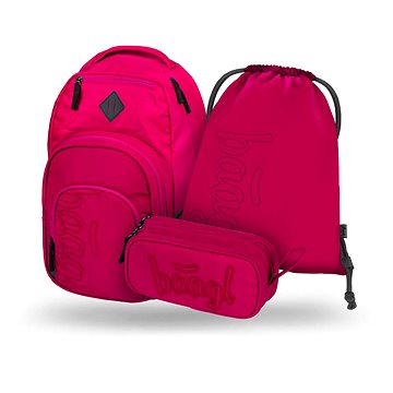 BAAGL 3 Set Coolmate Ruby: batoh, penál, sáček