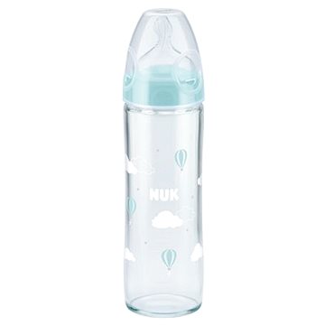 

NUK kojenecká láhev Love, 240 ml - skleněná, modré balóny