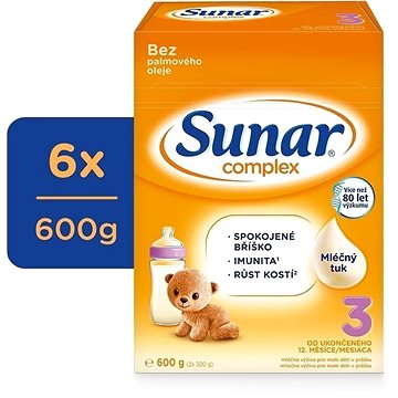 Sunar Complex 3 Batolecí kojenecké mléko 6× 600 g - Kojenecké mléko