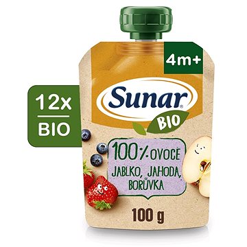 

Sunar BIO ovocná kapsička jablko, jahoda, borůvka 4m+, 100 g