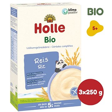 HOLLE BIO Rýžová kaše 3× 250 g - Nemléčná kaše