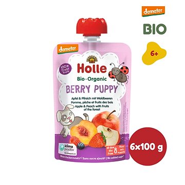 

HOLLE Berry Puppy BIO jablko broskev a lesní plody 6× 100 g