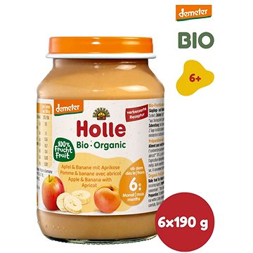 

HOLLE BIO Jablko a banán s meruňkami 6× 190 g