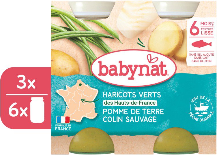 

BABYNAT Brambory a zelené fazolky s aljašskou treskou 3× (2× 200 g)