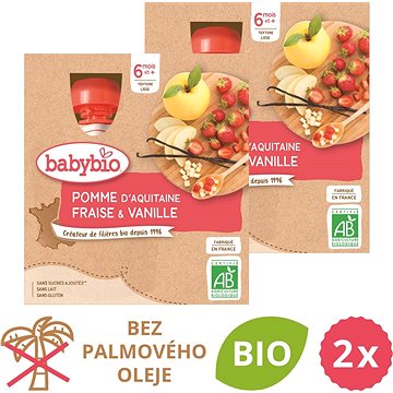 

BABYBIO Jablko, jahoda a vanilka 2× (4× 90 g)