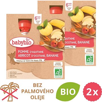 

BABYBIO jablko, meruňka a banán 2× (4× 90 g)