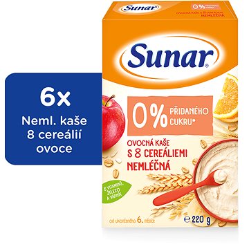 

Sunar Ovocná kaše s 8 cereáliemi 6× 220 g