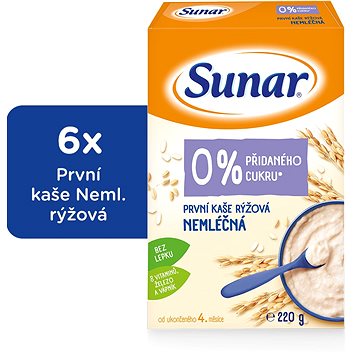 

Sunar První kaše rýžová 6× 220 g