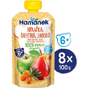 HAMÁNEK Hruška a rakytník 8× 100 g - Kapsička pro děti