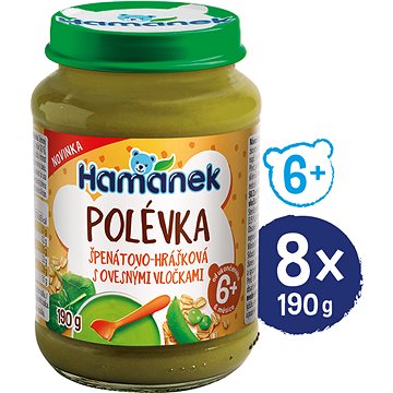 

HAMÁNEK Špenátovo hrášková polévka 8× 190 g