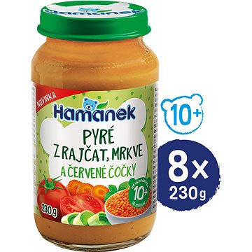

HAMÁNEK Pyré z rajčat, mrkve a červené čočky 8× 230 g