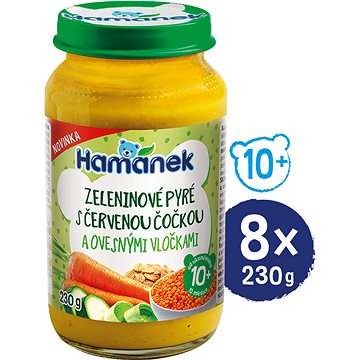 

HAMÁNEK Zeleninové pyré s červenou čočkou a ovesnými vločkami 8× 230 g