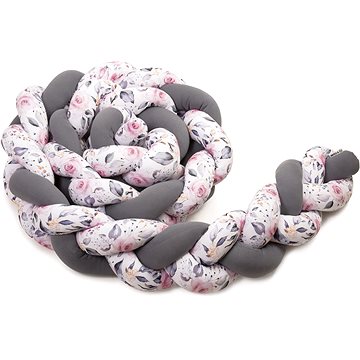 

T-TOMI Pletený mantinel 360 cm, anthracite + roses