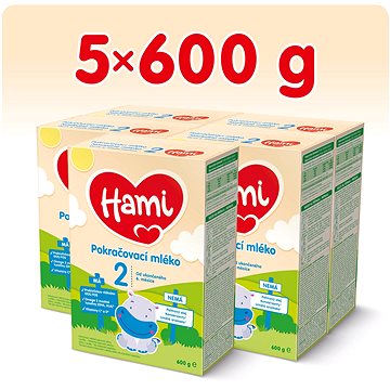 

Hami 2 Pokračovací kojenecké mléko 6m+ (5× 600 g)