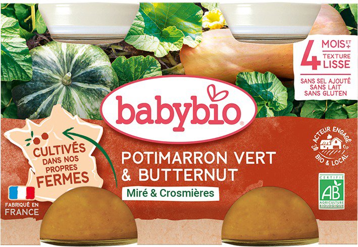 

BABYBIO Zelená a máslová dýně z naší vlastní ekofarmy 2× 130 g