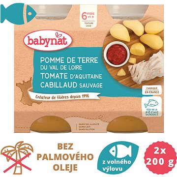 

BABYNAT Brambory s rajčaty a treskou 2× 200 g