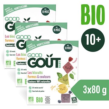 

Good Gout BIO Sušenky barvy & tvary (3× 80 g)