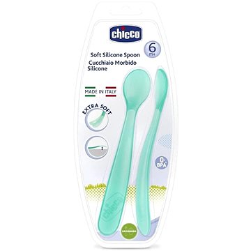 

Chicco lžička silikonová 2 ks modrá 6 m+