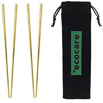 

ECOCARE Kovové Sushi Hůlky s Obalem Gold 4 ks
