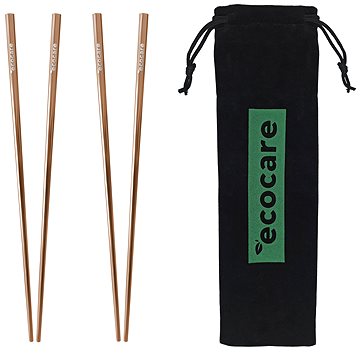 

ECOCARE Kovové Sushi Hůlky s Obalem Rose Gold 4 ks