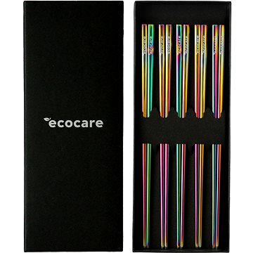 ECOCARE Kovové Sushi Hůlky Box Rainbow 10 ks - Sada příborů