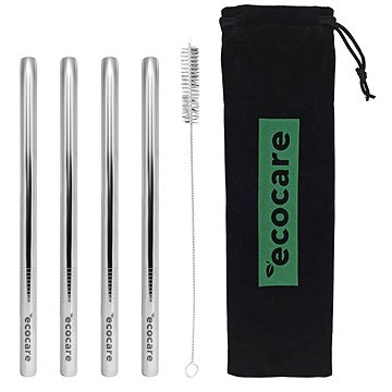 

ECOCARE Kovová Brčka Maxi 12 mm Set Silver 4 ks