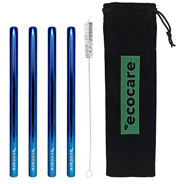 

ECOCARE Kovová Brčka Maxi 12 mm Set Blue 4 ks