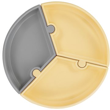 

MINIKOIOI Puzzle silikonový s přísavkou - Grey/ Yellow