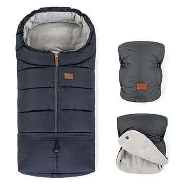 

Petite&Mars Set zimní fusak Jibot 3v1 + rukavice na kočárek Jasie Charcoal Grey