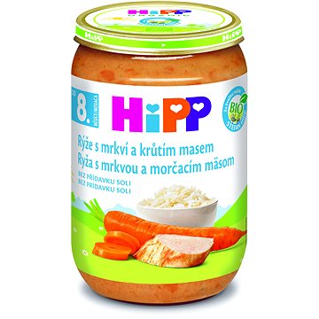 

HiPP BIO Rýže s karotkou a krůtím masem 8 m+, 220 g