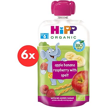 

HiPP BIO Hippies Jablko-Banán-Maliny-Celozrnné obiloviny 6× 100 g