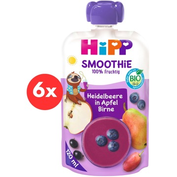 

HiPP BIO Smoothie Jablko-Hruška-Borůvky 6× 120 ml