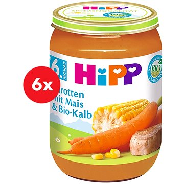 

HiPP BIO Mrkev s kukuřicí a BIO telecím masem 6× 190 g