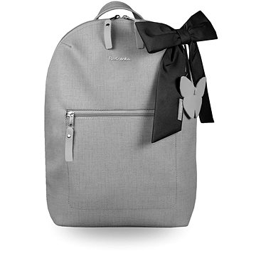 BEZTROSKA Miko batůžek s mašlí Light grey - Přebalovací batoh