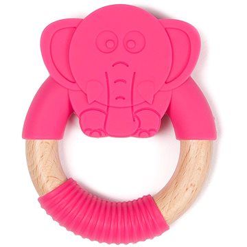 

Bo Jungle kousátko B-Teether Animal Wood Pink Elephant