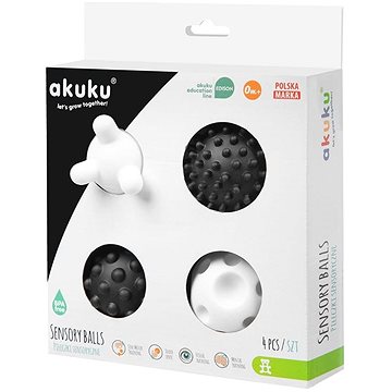 

AKUKU sada senzorických míčků černobílé 4 ks