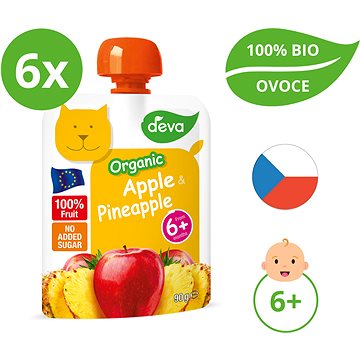 

DEVA bio jablko, ananas 6×90 g