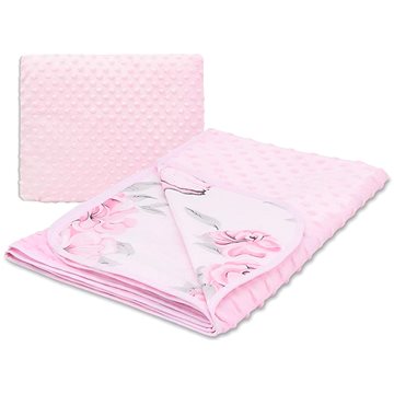 

COSING Deka Minky letní 100×75 cm - Pivoňky s plameňáky růžová