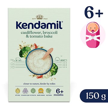

Kendamil mléčná kaše s brokolici, květákem a rajčaty (150 g)