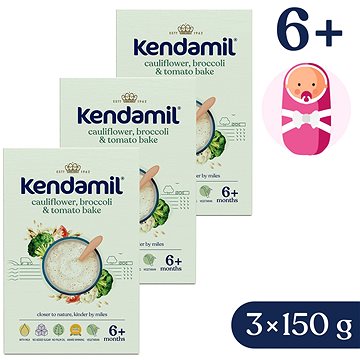 

Kendamil mléčná kaše s brokolici, květákem a rajčaty (3× 150 g)