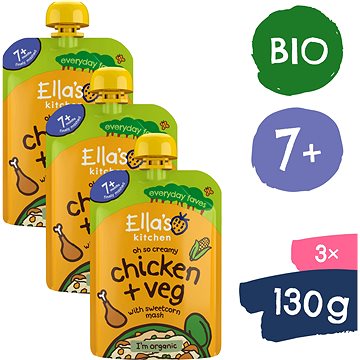 

Ella's Kitchen BIO Kuřátko s kukuřičnou kaší 3× 130 g