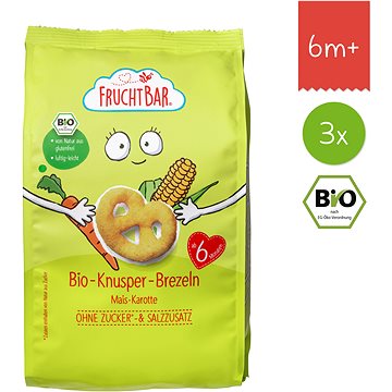 

FruchtBar BIO preclíky s kukuřicí a mrkví nesolené 3× 25 g