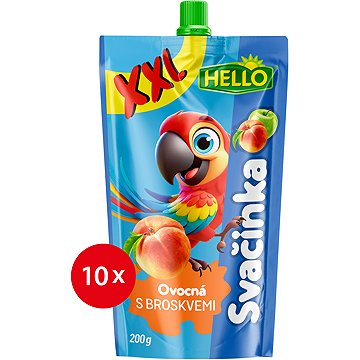 

HELLO XXL ovocná kapsička s broskvemi 10× 200 g