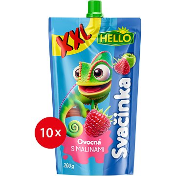

HELLO XXL ovocná kapsička s malinami 10× 200 g